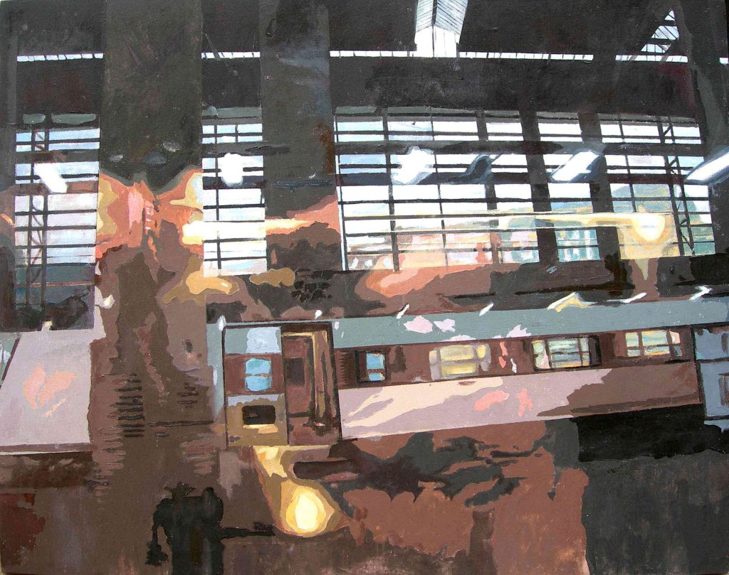 Reflejos de Atocha. Acrílico sobre lino(107,5x135 cm)
