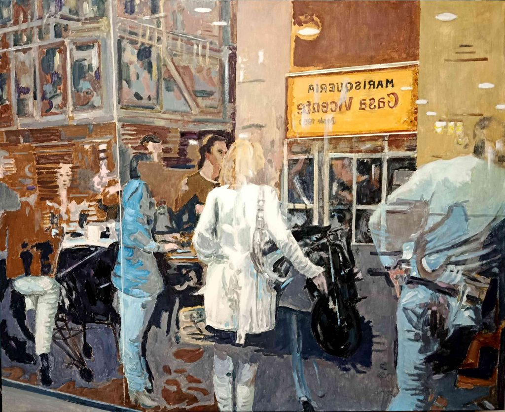 Reflejos urbanos, acrílico sobre lienzo, 81x100 cm