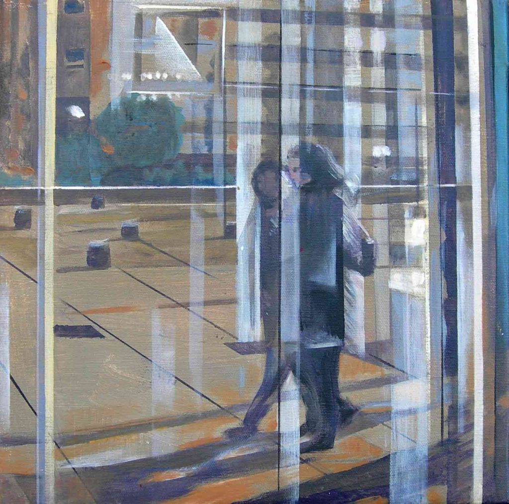 Reflejos urbanos. Acrílicosobre tels, 33x33 cm.