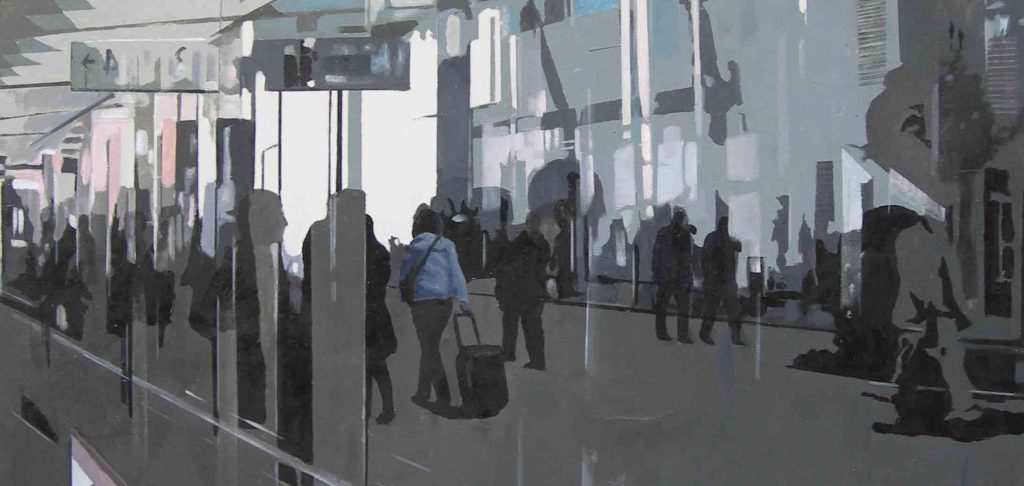 Reflejos. Acrílico sobre lienzo 97x162 cm.