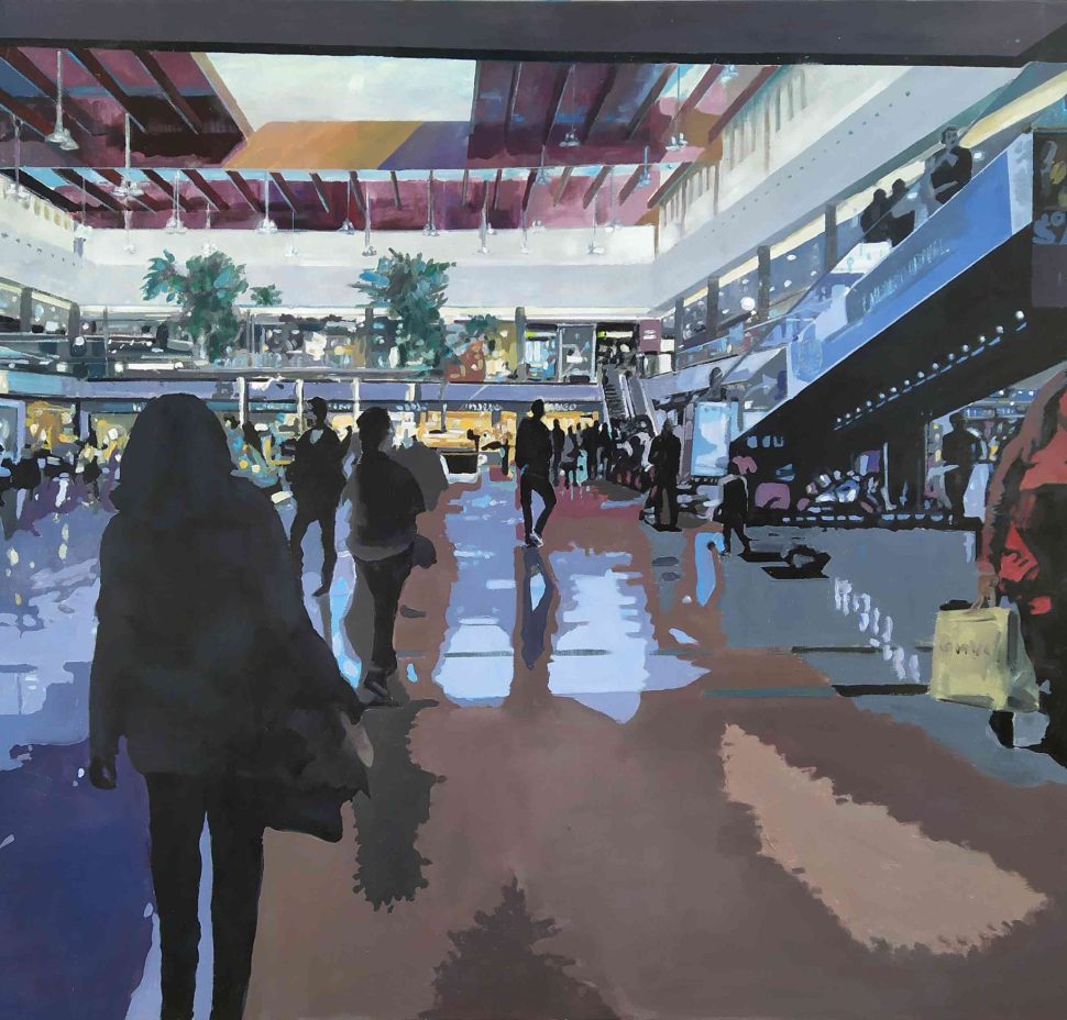 Centro comercial. Acrílicosobre tela 114x146 cm.