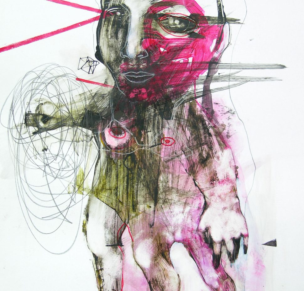 quickly I 50x70 mix media on paper 2016